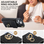 Rhombic Texture Card Bag Phone Case with Long Lanyard, For iPhone 15 Pro, For iPhone 15 Plus, For iPhone 15, For iPhone 14 Plus, For iPhone 14, For iPhone 14 Pro
