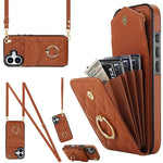 Rhombic Texture Card Bag Phone Case with Long Lanyard, For iPhone 17e / 16e, For iPhone 17 Pro Max, For iPhone 17 Pro, For iPhone 17, For iPhone Air, For iPhone 15 Pro Max