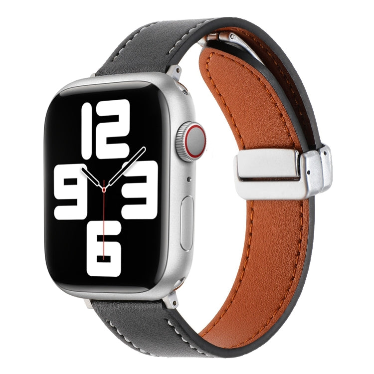 Magnetic Buckle Skin Feel Leather Watch Band, For Apple Watch Serie 8 41mm, For Apple Watch SE 40mm, For Apple Watch Serie 8 45mm, For Apple Watch SE 44mm, For Apple Watch Serie 7 41mm, For Apple Watch Serie 7 45mm