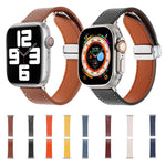 Magnetic Buckle Skin Feel Leather Watch Band, For Apple Watch Serie 6 40mm, For Apple Watch Serie 6 44mm, For Apple Watch Serie 5 44mm, For Apple Watch Serie 5 40mm, For Apple Watch Serie 4 44mm, For Apple Watch 42mm
