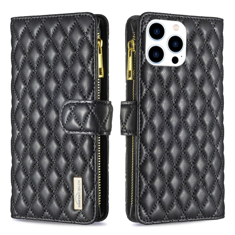 Diamond Lattice Zipper Wallet Leather Flip Phone Case, For iPhone 18 Pro/17 Pro, For iPhone 18 Pro Max/17 Pro Max, For iPhone 17, For iPhone 17 Air, For iPhone 16 Pro Max, For iPhone 16 Pro, For iPhone 16 Plus, For iPhone 16