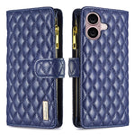 Diamond Lattice Zipper Wallet Leather Flip Phone Case, For iPhone 18 Pro/17 Pro, For iPhone 18 Pro Max/17 Pro Max, For iPhone 17, For iPhone 17 Air, For iPhone 16 Pro Max, For iPhone 16 Pro, For iPhone 16 Plus, For iPhone 16
