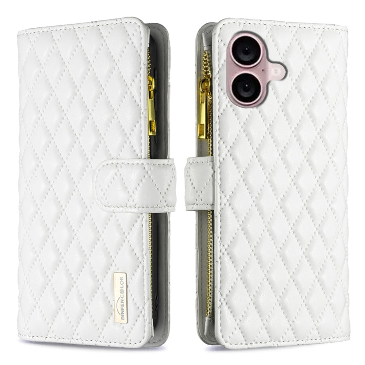 Diamond Lattice Zipper Wallet Leather Flip Phone Case, For iPhone 18 Pro/17 Pro, For iPhone 18 Pro Max/17 Pro Max, For iPhone 17, For iPhone 17 Air, For iPhone 16 Pro Max, For iPhone 16 Pro, For iPhone 16 Plus, For iPhone 16