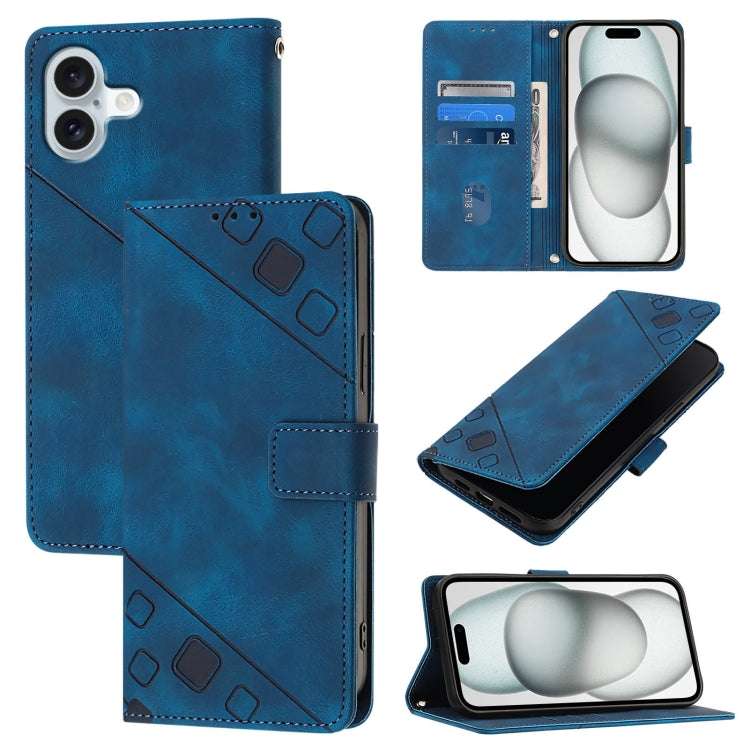 Skin-feel Embossed Leather Phone Case, For iPhone 17 Pro Max, For iPhone 17 Pro, For iPhone 17, For iPhone Air, For iPhone SE 2024, For iPhone 16 Pro Max, For iPhone 16 Pro, For iPhone 16 Plus