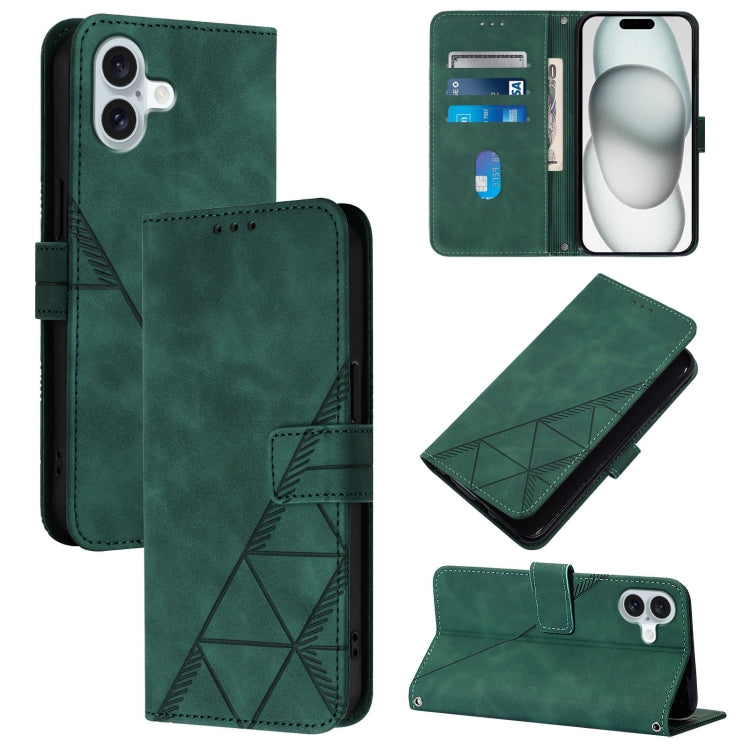 Crossbody 3D Embossed Flip Leather Phone Case, For iPhone 16e / 17e, For iPhone 17 Pro Max, For iPhone 17 Pro, For iPhone 17, For iPhone Air, For iPhone 16 Pro Max, For iPhone 16 Pro, For iPhone 16 Plus