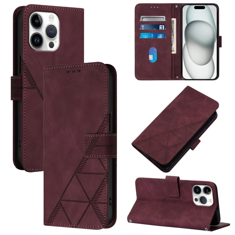 Crossbody 3D Embossed Flip Leather Phone Case, For iPhone 16e / 17e, For iPhone 17 Pro Max, For iPhone 17 Pro, For iPhone 17, For iPhone Air, For iPhone 16 Pro Max, For iPhone 16 Pro, For iPhone 16 Plus