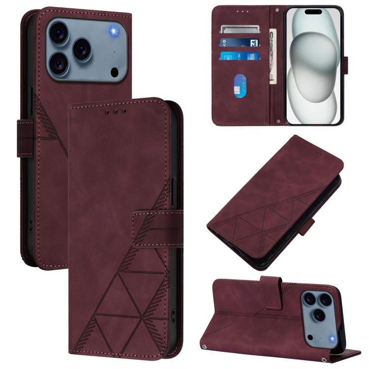 Crossbody 3D Embossed Flip Leather Phone Case, For iPhone 16e / 17e, For iPhone 17 Pro Max, For iPhone 17 Pro, For iPhone 17, For iPhone Air, For iPhone 16 Pro Max, For iPhone 16 Pro, For iPhone 16 Plus