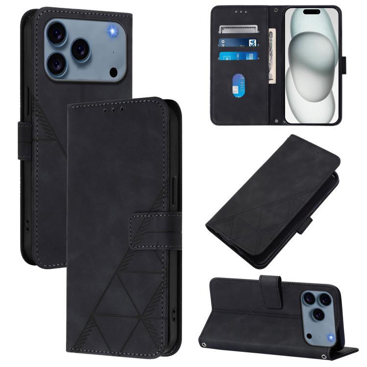 Crossbody 3D Embossed Flip Leather Phone Case, For iPhone 16e / 17e, For iPhone 17 Pro Max, For iPhone 17 Pro, For iPhone 17, For iPhone Air, For iPhone 16 Pro Max, For iPhone 16 Pro, For iPhone 16 Plus
