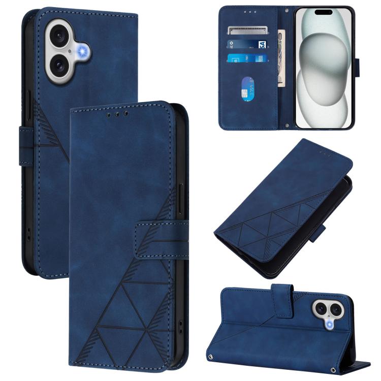 Crossbody 3D Embossed Flip Leather Phone Case, For iPhone 16e / 17e, For iPhone 17 Pro Max, For iPhone 17 Pro, For iPhone 17, For iPhone Air, For iPhone 16 Pro Max, For iPhone 16 Pro, For iPhone 16 Plus