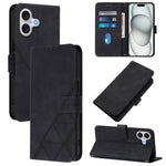 Crossbody 3D Embossed Flip Leather Phone Case, For iPhone 16e / 17e, For iPhone 17 Pro Max, For iPhone 17 Pro, For iPhone 17, For iPhone Air, For iPhone 16 Pro Max, For iPhone 16 Pro, For iPhone 16 Plus