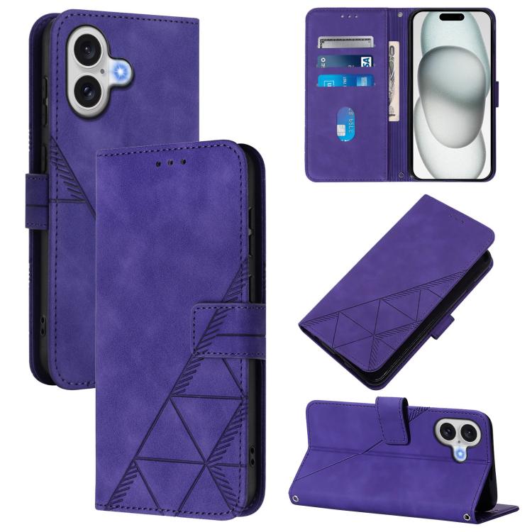 Crossbody 3D Embossed Flip Leather Phone Case, For iPhone 16e / 17e, For iPhone 17 Pro Max, For iPhone 17 Pro, For iPhone 17, For iPhone Air, For iPhone 16 Pro Max, For iPhone 16 Pro, For iPhone 16 Plus