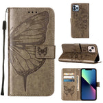 Embossed Butterfly Leather Phone Case, For iPhone 16 Pro, For iPhone 16 Plus, For iPhone 16, For iPhone 15 Pro Max, For iPhone 15 Pro, For iPhone 15 Plus