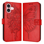 Embossed Butterfly Leather Phone Case, For iPhone 16 Pro, For iPhone 16 Plus, For iPhone 16, For iPhone 15 Pro Max, For iPhone 15 Pro, For iPhone 15 Plus
