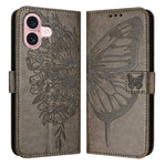 Embossed Butterfly Leather Phone Case, For iPhone 16 Pro, For iPhone 16 Plus, For iPhone 16, For iPhone 15 Pro Max, For iPhone 15 Pro, For iPhone 15 Plus