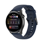 Solid Color Silicone Stainless Steel Black Buckle Watch Band, Black Buckle