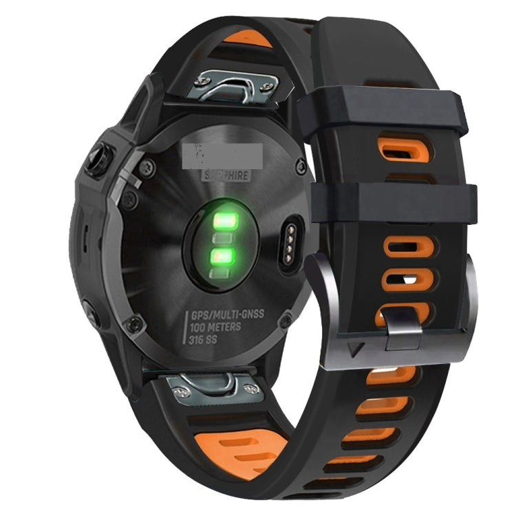 Sports Two-Color Silicone Watch Band, For Garmin Fenix 7 Pro 51mm