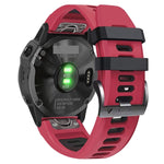 Sports Two-Color Silicone Watch Band, For Garmin Fenix 7 Pro 51mm