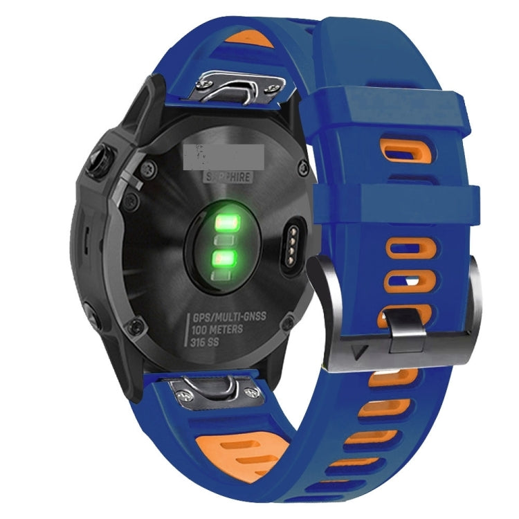 Sports Two-Color Silicone Watch Band, For Garmin Fenix 7 Pro 51mm