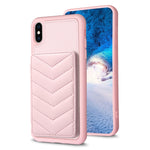 BF26 Wave Pattern Card Bag Holder Phone Case, For iPhone XS Max, For iPhone 8 Plus / 7 Plus