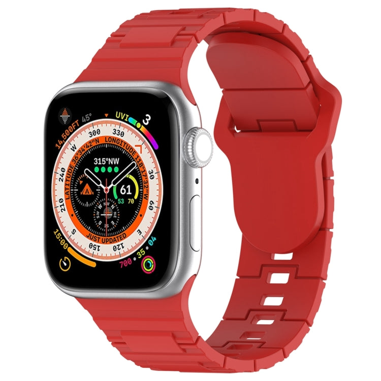 Square Buckle Armor Style Silicone Watch Band, For Apple Watch 8 45mm, For Apple Watch SE 2022 40mm, For Apple Watch SE 2022 44mm
