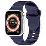 Square Buckle Armor Style Silicone Watch Band, For Apple Watch 8 45mm, For Apple Watch SE 2022 40mm, For Apple Watch SE 2022 44mm