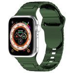 Square Buckle Armor Style Silicone Watch Band, For Apple Watch 8 45mm, For Apple Watch SE 2022 40mm, For Apple Watch SE 2022 44mm