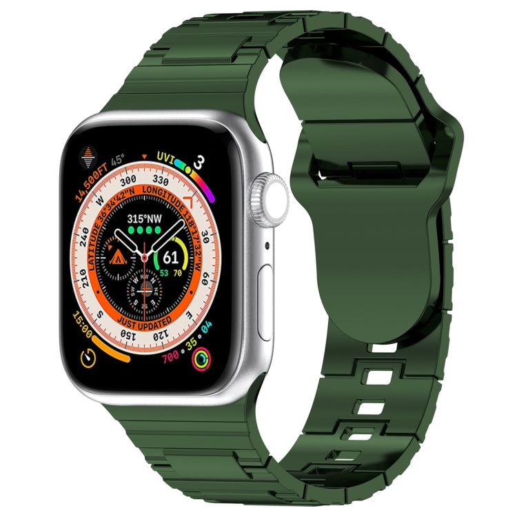 Square Buckle Armor Style Silicone Watch Band, For Apple Watch 8 45mm, For Apple Watch SE 2022 40mm, For Apple Watch SE 2022 44mm