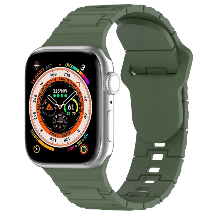 Square Buckle Armor Style Silicone Watch Band, For Apple Watch 8 45mm, For Apple Watch SE 2022 40mm, For Apple Watch SE 2022 44mm