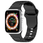Square Buckle Armor Style Silicone Watch Band, For Apple Watch 8 45mm, For Apple Watch SE 2022 40mm, For Apple Watch SE 2022 44mm
