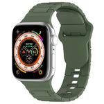 Square Buckle Armor Style Silicone Watch Band, For Apple Watch 7 41mm, For Apple Watch 7 45mm, For Apple Watch SE 40mm