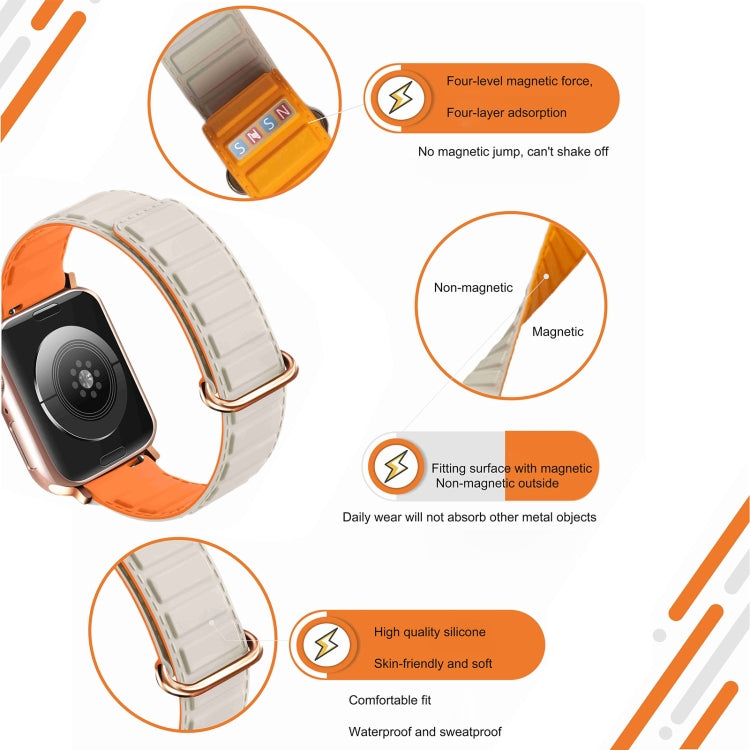 Reverse Buckle Magnetic Silicone Watch Band, For Apple Watch Series 8 45mm, For Apple Watch SE 2022 40mm, For Apple Watch SE 2022 44mm