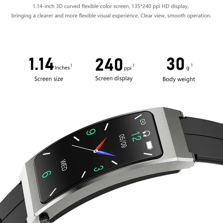 K13S 1.14 inch TFT Screen Leather Strap Smart Calling Bracelet Supports Sleep Management/Blood Oxygen Monitoring, Leather Strap