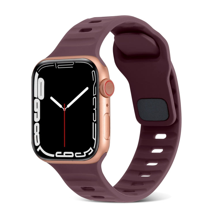 Square Buckle Stripes Silicone Watch Band, For Apple Watch Series 9 41mm, For Apple Watch Ultra 49mm