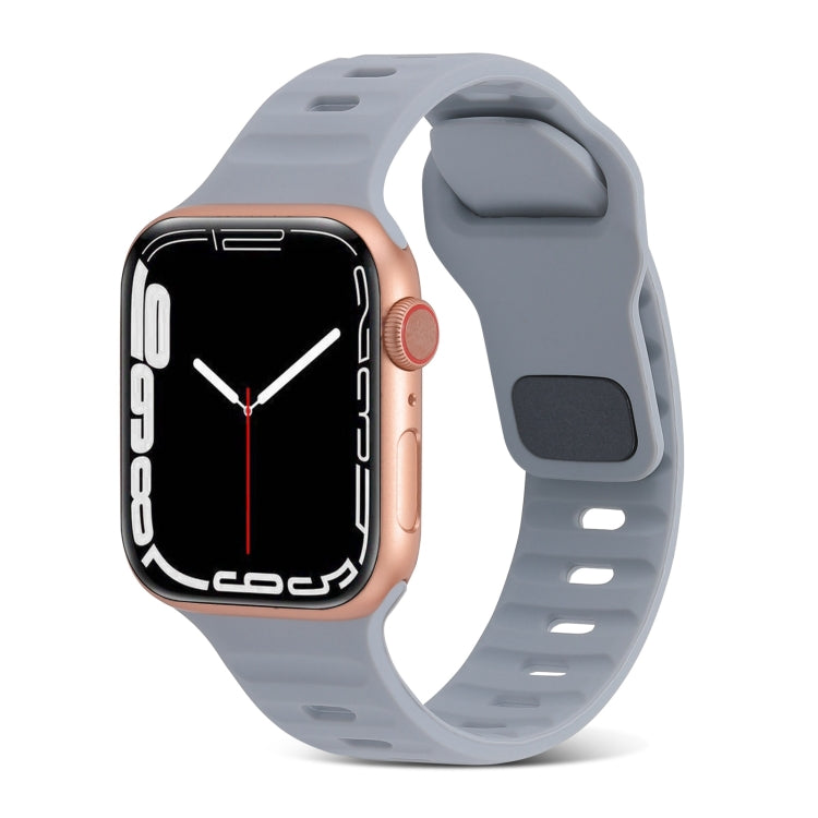 Square Buckle Stripes Silicone Watch Band, For Apple Watch Ultra 2 49mm, For Apple Watch Series 9 45mm