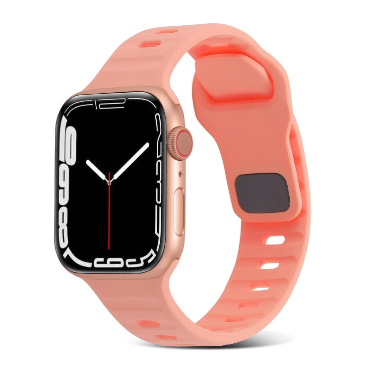 Square Buckle Stripes Silicone Watch Band, For Apple Watch SE 2023 44mm, For Apple Watch SE 2023 40mm