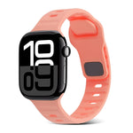 Square Buckle Stripes Silicone Watch Band, For Apple Watch Series 10 46mm, For Apple Watch Series 10 42mm