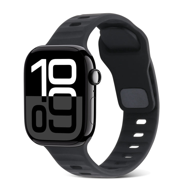 Square Buckle Stripes Silicone Watch Band, For Apple Watch Series 10 46mm, For Apple Watch Series 10 42mm