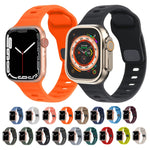 Square Buckle Stripes Silicone Watch Band, For Apple Watch Ultra 2 49mm, For Apple Watch Series 9 45mm