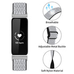 Buckle Wave Braided Nylon Watch Band, For Fitbit Inspire 3