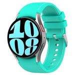 Leather Silicone Watch Band, For Samsung Galaxy Watch 6 / 6 Classic