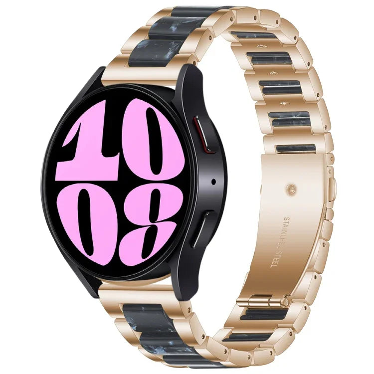 Three Bead Resin Metal Watch Band, For Samsung Galaxy Watch 6 / 6 Classic