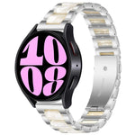 Three Bead Resin Metal Watch Band, For Samsung Galaxy Watch 6 / 6 Classic