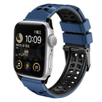 Twill Dual-row Buckle Silicone Watch Band, For Apple Watch SE 40mm, For Apple Watch SE 44mm, For Apple Watch Series 7 41mm, For Apple Watch Series 7 45mm, For Apple Watch Series 6 40mm