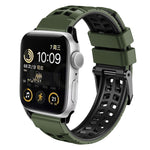 Twill Dual-row Buckle Silicone Watch Band, For Apple Watch Series 4 40mm, For Apple Watch Series 3 38mm, For Apple Watch 38mm, For Apple Watch Series 3 42mm, For Apple Watch Series 2 42mm
