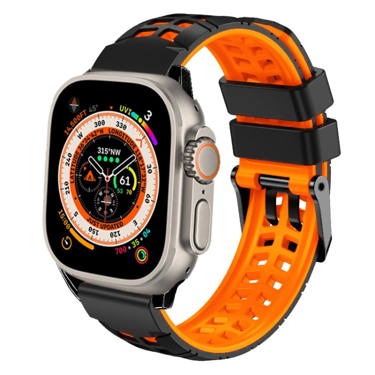 Twill Dual-row Buckle Silicone Watch Band, For Apple Watch Ultra 49mm, For Apple Watch SE 2023 44mm, For Apple Watch SE 2023 40mm, For Apple Watch Ultra 2 49mm, For Apple Watch Series 9 45mm