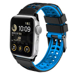 Twill Dual-row Buckle Silicone Watch Band, For Apple Watch Ultra 49mm, For Apple Watch SE 2023 44mm, For Apple Watch SE 2023 40mm, For Apple Watch Ultra 2 49mm, For Apple Watch Series 9 45mm