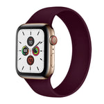 For Apple Watch Series 5 & 4 44mm / 3 & 2 & 1 42mm Solid Color Elastic Silicone Replacement Wrist Strap Watchband, Size:S 130mm, S 130mm, Size:M 143mm, M 143mm, Size:L 156mm, L 156mm