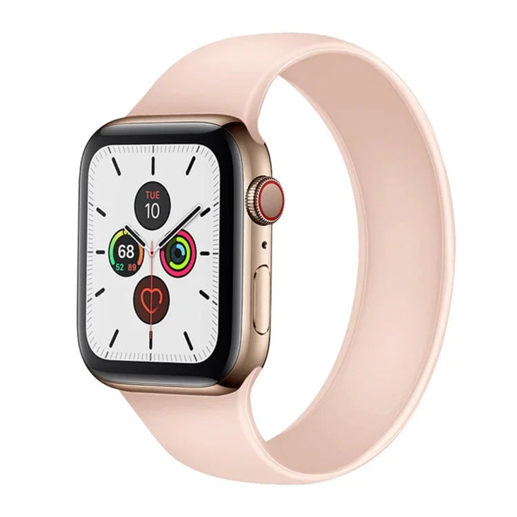 For Apple Watch Series 5 & 4 44mm / 3 & 2 & 1 42mm Solid Color Elastic Silicone Replacement Wrist Strap Watchband, Size:S 130mm, S 130mm, Size:M 143mm, M 143mm, Size:L 156mm, L 156mm