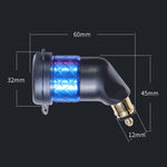 German EU Plug Special Motorcycle Elbow Charger Dual USB Voltmeter 4.2A Charger, Black, Blue, Red, Gold