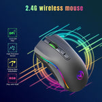 HXSJ T69 4800DPI RGB 2.4GHz Wireless Mouse, T69